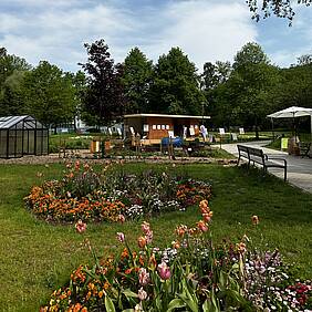 Der Pavillon der Regionen auf der Landesgartenschau in Bad Ganderheim