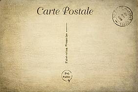 Unbeschriebene Rückseite einer alten Postkarte