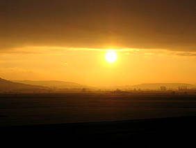 Sonnenaufgang im Leinepolder. Foto: Senger